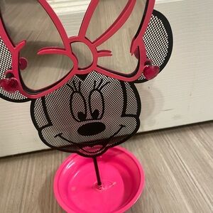 Pink and Black Minnie Mouse Decorative Earring Stand